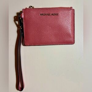 Michael Kors Rose Leather Wristlet